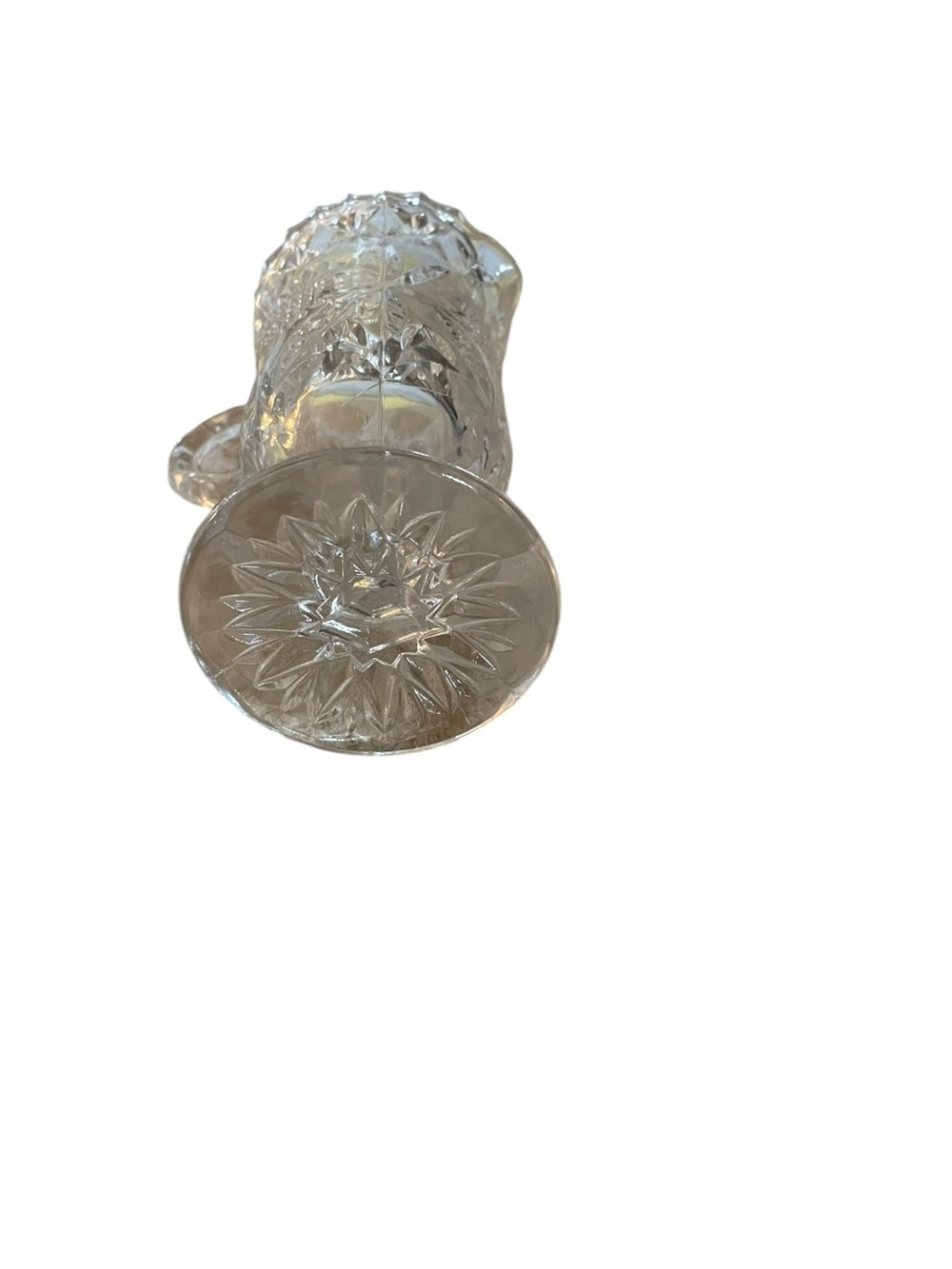 Clear Pressed Glass Pedestal Pitcher Early American Pattern Glass - Picture 3 of 4